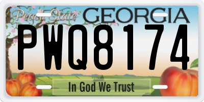 GA license plate PWQ8174