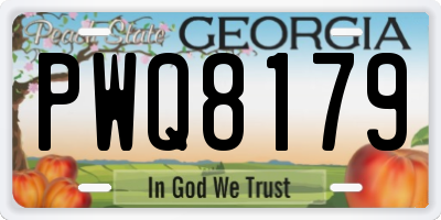 GA license plate PWQ8179