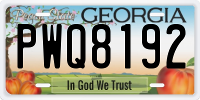 GA license plate PWQ8192