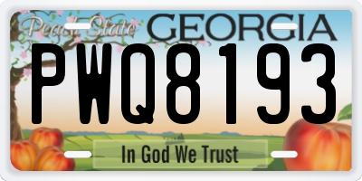 GA license plate PWQ8193