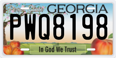 GA license plate PWQ8198