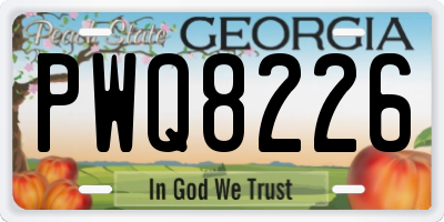 GA license plate PWQ8226