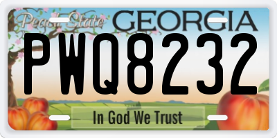 GA license plate PWQ8232