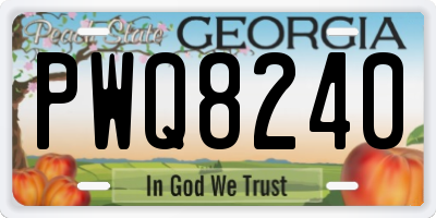 GA license plate PWQ8240