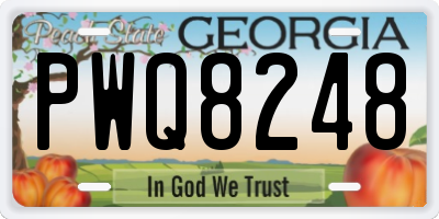 GA license plate PWQ8248