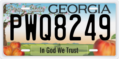 GA license plate PWQ8249
