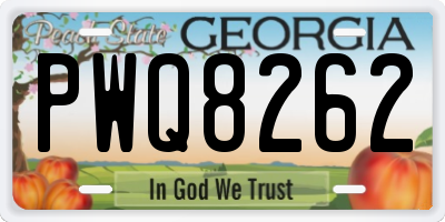 GA license plate PWQ8262