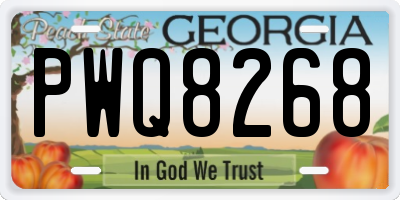 GA license plate PWQ8268