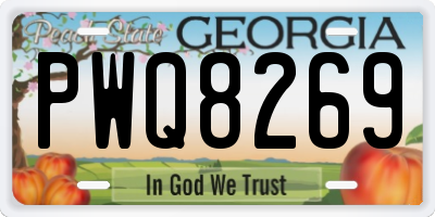 GA license plate PWQ8269