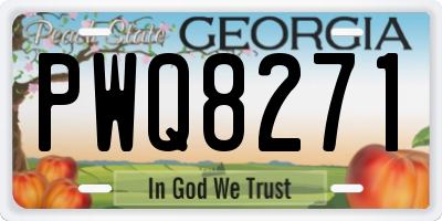 GA license plate PWQ8271