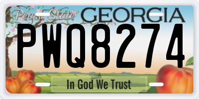 GA license plate PWQ8274