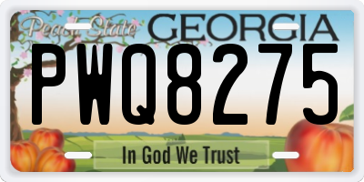 GA license plate PWQ8275