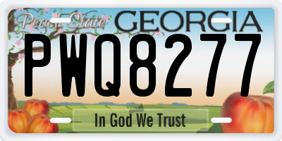GA license plate PWQ8277