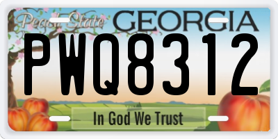 GA license plate PWQ8312