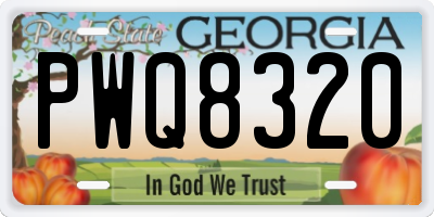 GA license plate PWQ8320