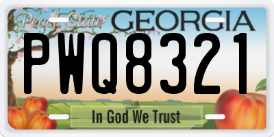 GA license plate PWQ8321