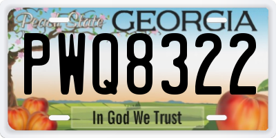 GA license plate PWQ8322
