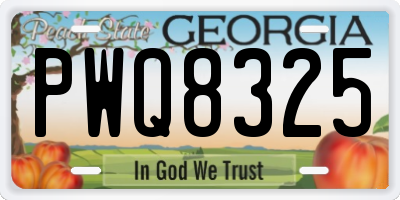 GA license plate PWQ8325