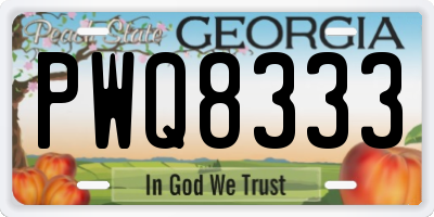 GA license plate PWQ8333