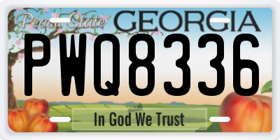 GA license plate PWQ8336