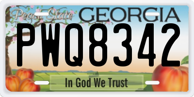 GA license plate PWQ8342