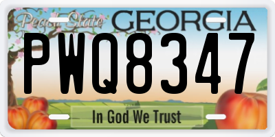 GA license plate PWQ8347