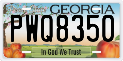 GA license plate PWQ8350