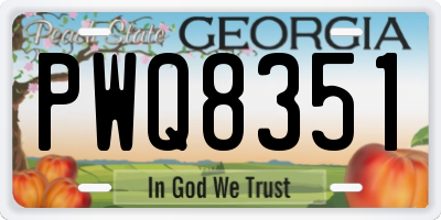 GA license plate PWQ8351