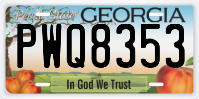 GA license plate PWQ8353
