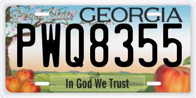 GA license plate PWQ8355