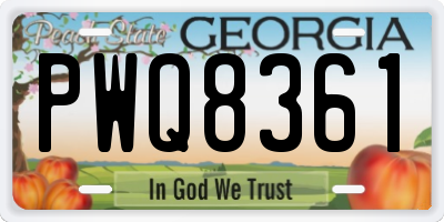 GA license plate PWQ8361
