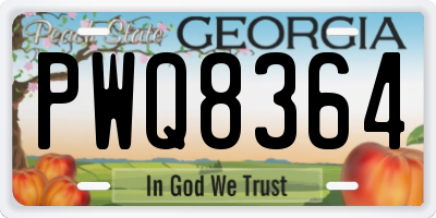 GA license plate PWQ8364