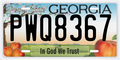 GA license plate PWQ8367