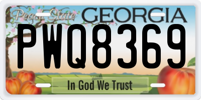 GA license plate PWQ8369