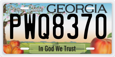 GA license plate PWQ8370