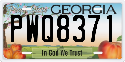 GA license plate PWQ8371