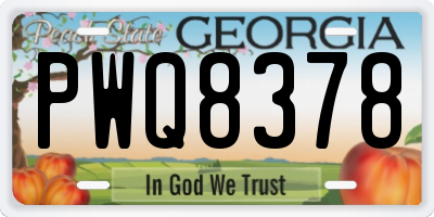 GA license plate PWQ8378