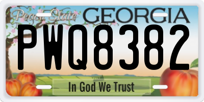 GA license plate PWQ8382
