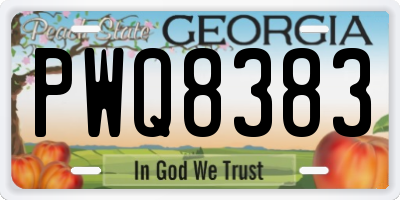 GA license plate PWQ8383