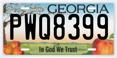 GA license plate PWQ8399