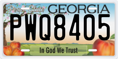 GA license plate PWQ8405