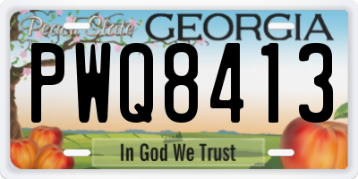 GA license plate PWQ8413