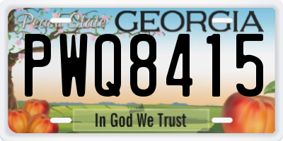 GA license plate PWQ8415