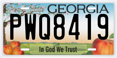 GA license plate PWQ8419