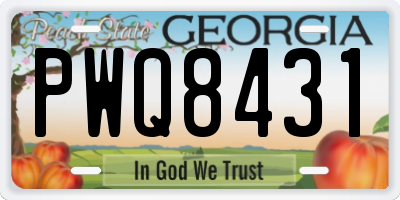 GA license plate PWQ8431