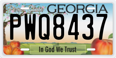 GA license plate PWQ8437