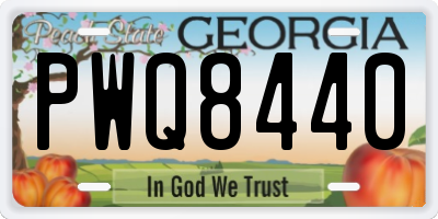GA license plate PWQ8440