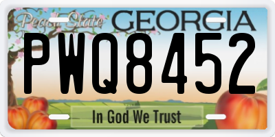 GA license plate PWQ8452