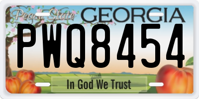 GA license plate PWQ8454