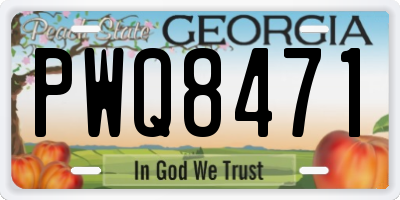 GA license plate PWQ8471